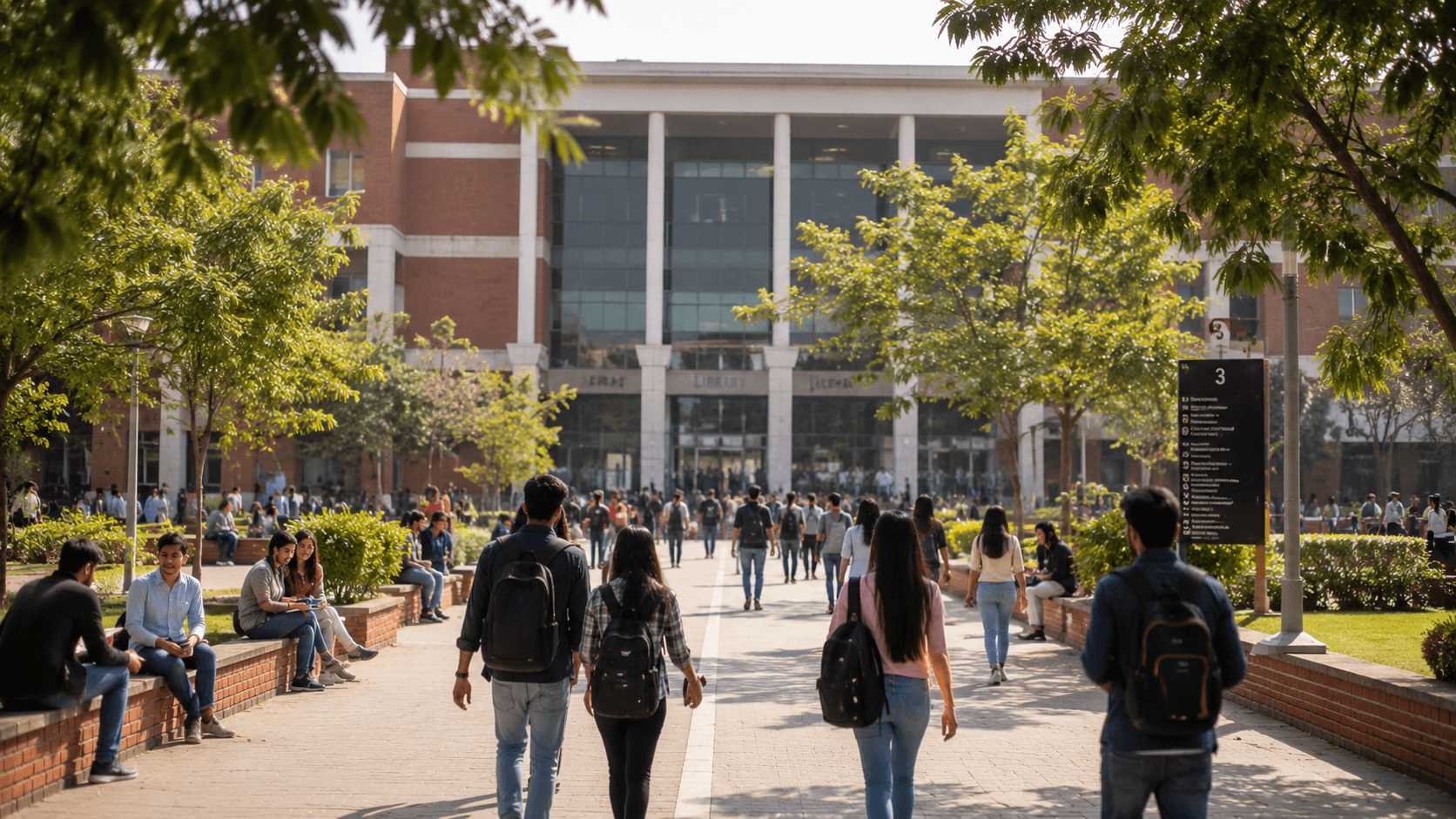 Modern university campus in Bangalore